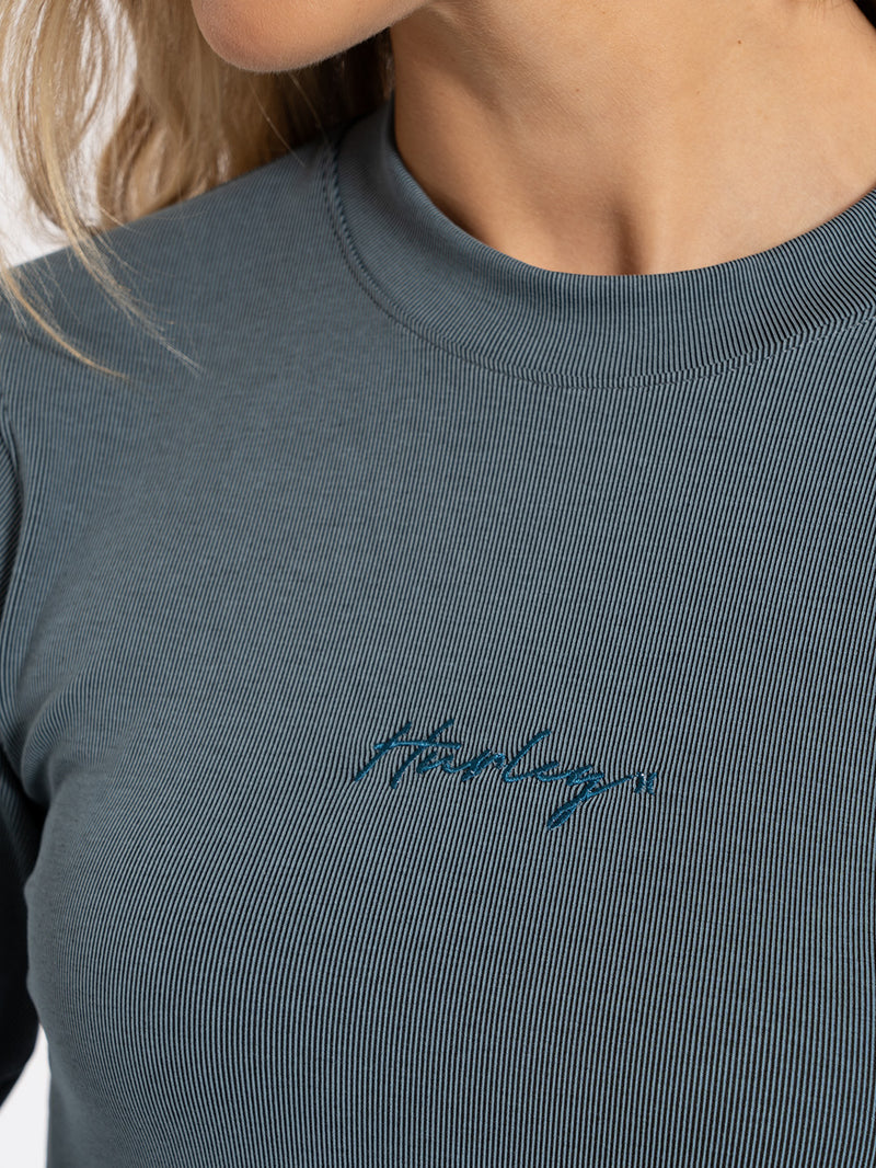Blusa Manga Longa Azul Hurley Stripe