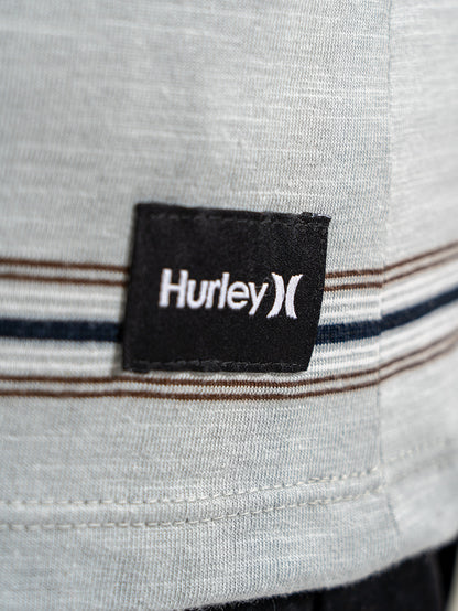 Camiseta Polo Hurley Sunset Listrada Cinza