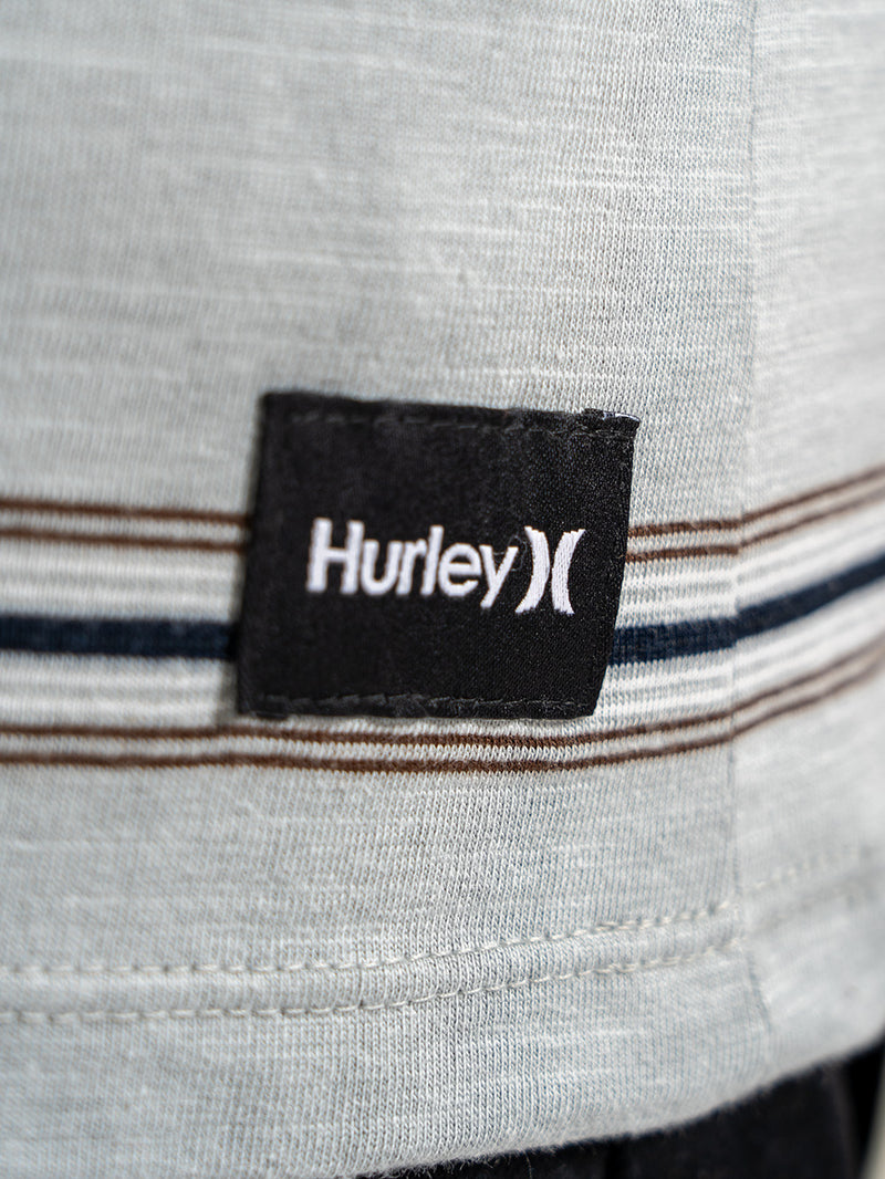 Camiseta Polo Hurley Sunset Listrada Cinza