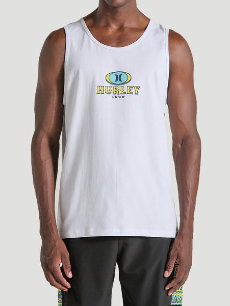 Regata Branca Com Estampa Hurley Retro Waves