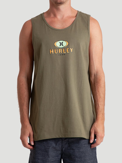 Regata Verde Militar Com Estampa Hurley Retro Waves