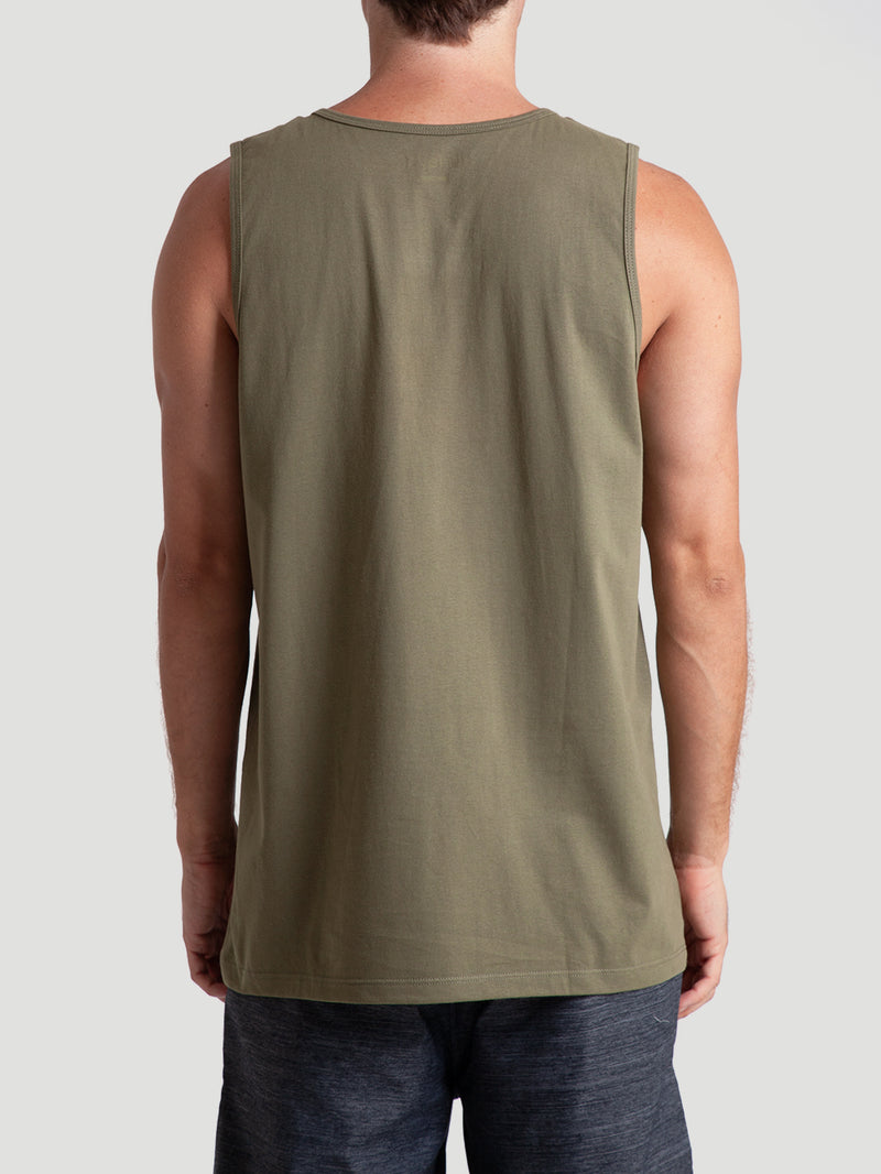 Regata Verde Militar Com Estampa Hurley Retro Waves