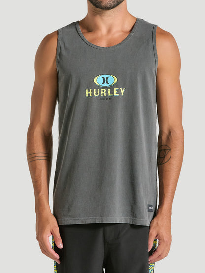 Regata Preta Tinturada Hurley Retro Waves