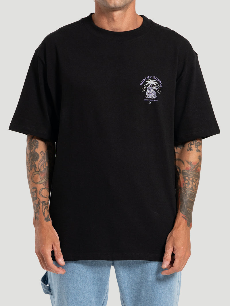 Camiseta Maxfit Palm Snake Hurley Preta