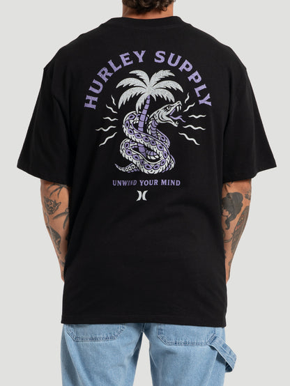 Camiseta Maxfit Palm Snake Hurley Preta
