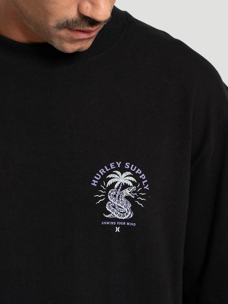 Camiseta Maxfit Palm Snake Hurley Preta