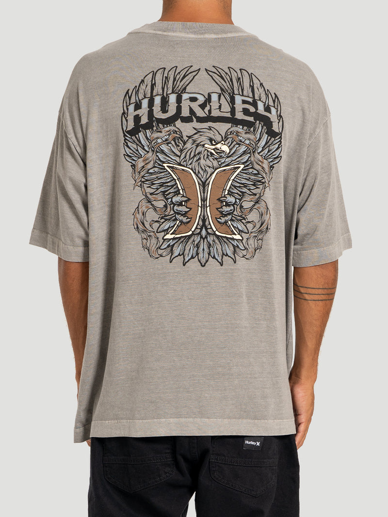 Camiseta Hurley Masculina Box Eagle Cinza