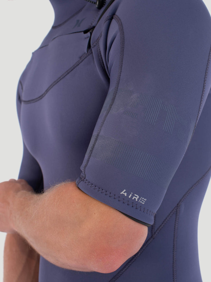 Long John Hurley Air 2/2mm Fullsuit Manga Curta Masculino Cinza Chumbo