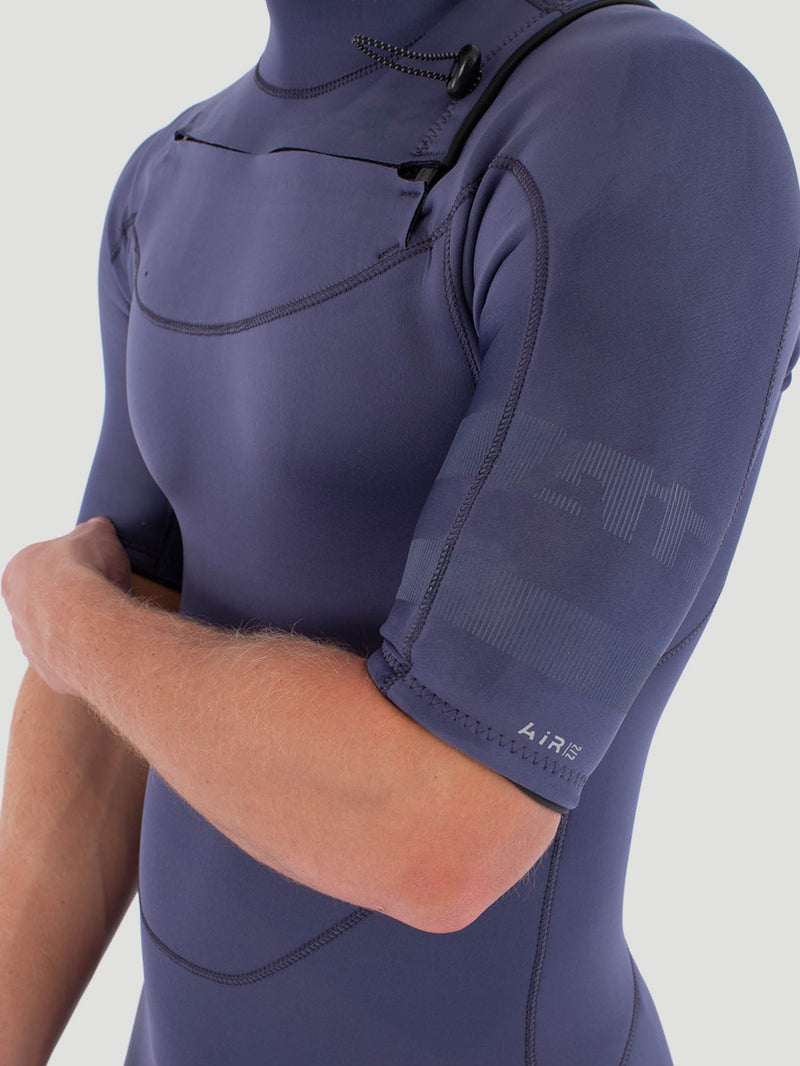 Long John Hurley Air 2/2mm Fullsuit Manga Curta Masculino Cinza Chumbo