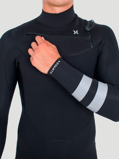 Long John Hurley Advant 4/3mm Fullsuit Neoprene Masculino Preto Surf Chest Zip