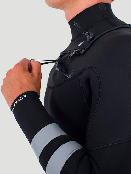 Long John Hurley Advant 4/3mm Fullsuit Neoprene Masculino Preto Surf Chest Zip