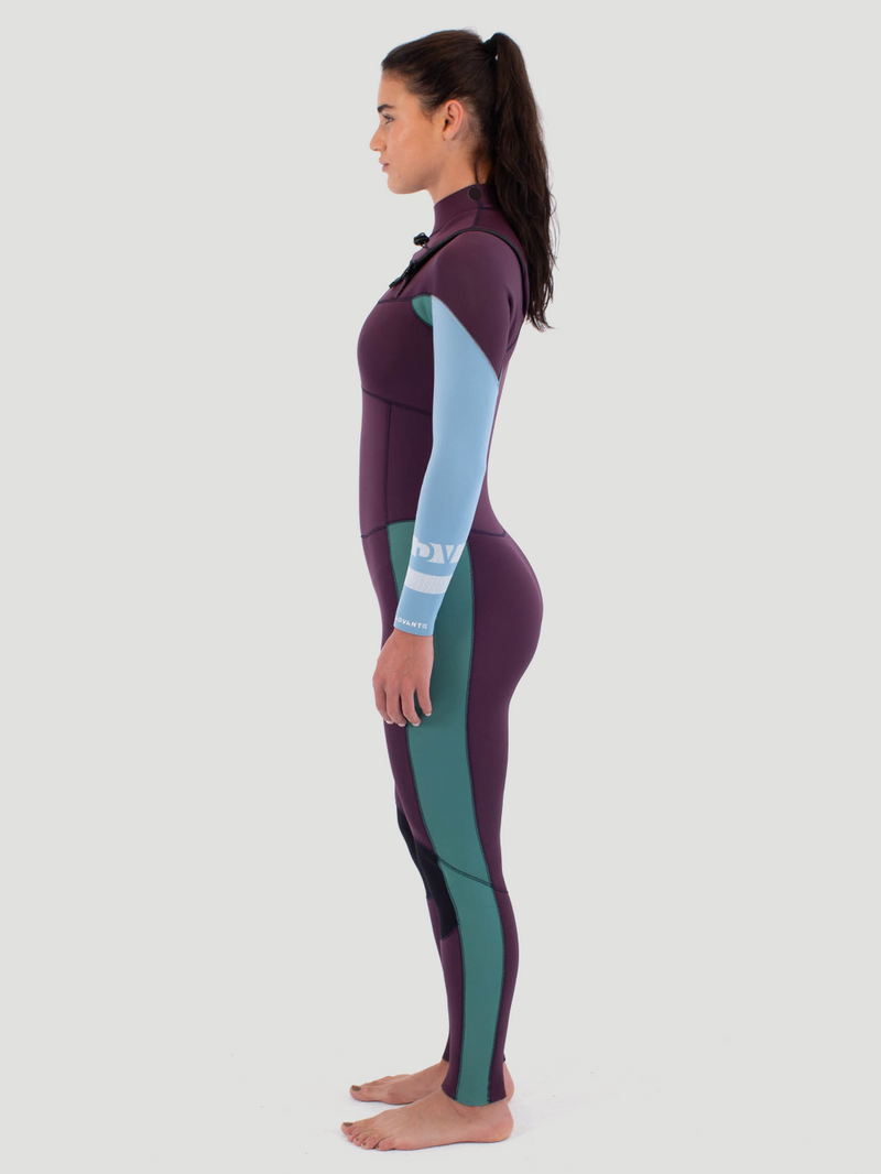 Long John Hurley Feminino Advant 3/2mm Fullsuit Degradê Roxo e Azul