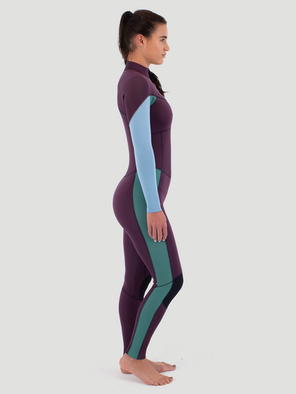 Long John Hurley Feminino Advant 3/2mm Fullsuit Degradê Roxo e Azul
