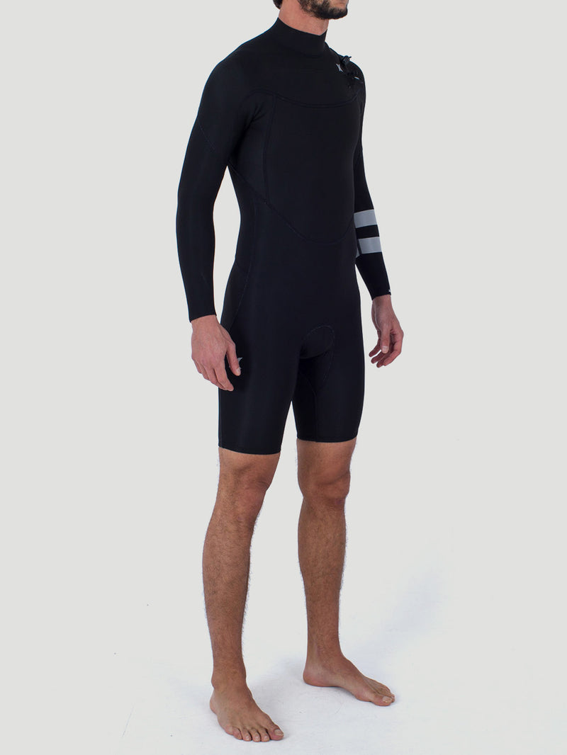 Short John Hurley Advant 2/2mm LS Springsuit Preto
