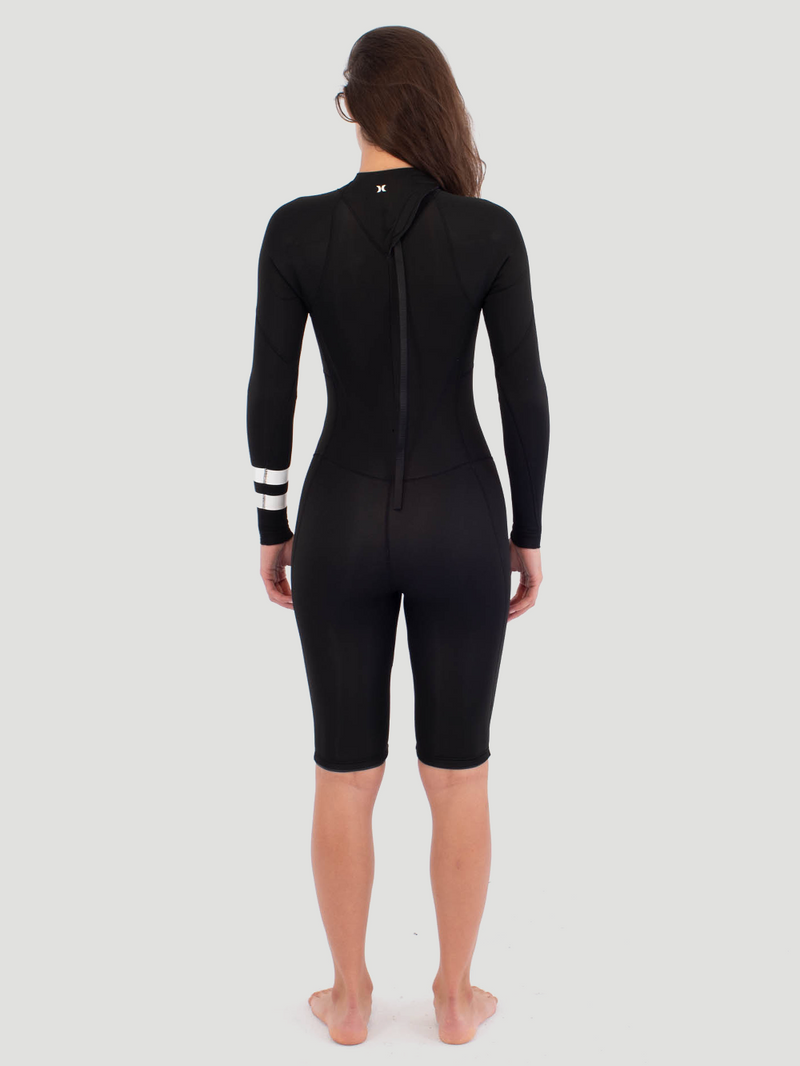 Short John Hurley Feminino AIR 2/2mm Mid Shorty Springsuit LS Preto