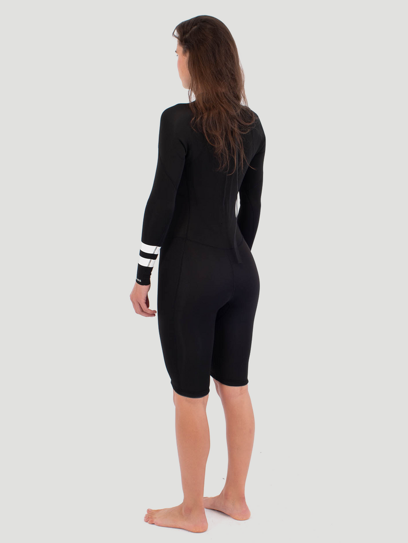 Short John Hurley Feminino AIR 2/2mm Mid Shorty Springsuit LS Preto