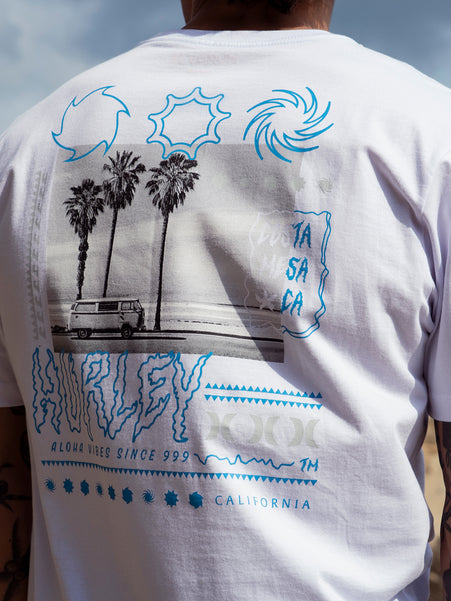 Camiseta Manga Curta Branca Hurley Psyko