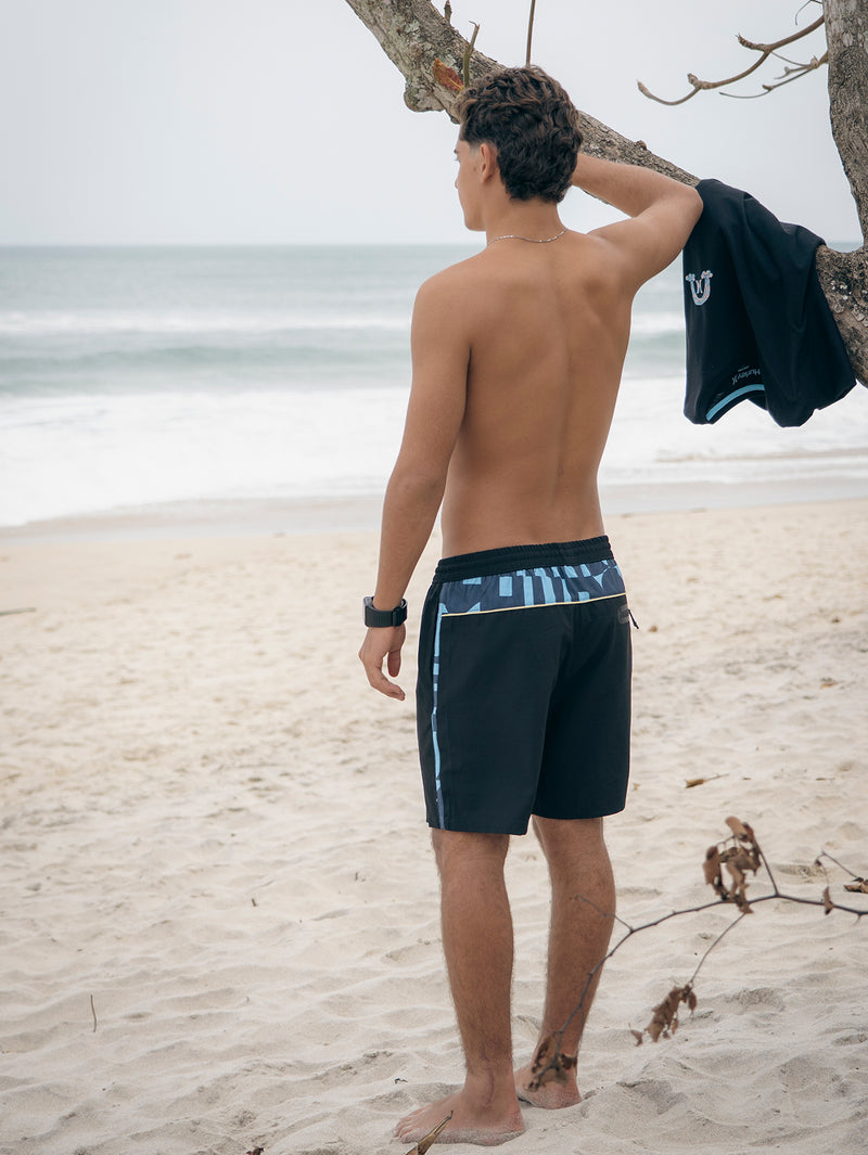 Shorts Volley Preto Hurley Half Letters
