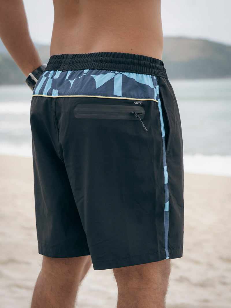 Shorts Volley Preto Hurley Half Letters