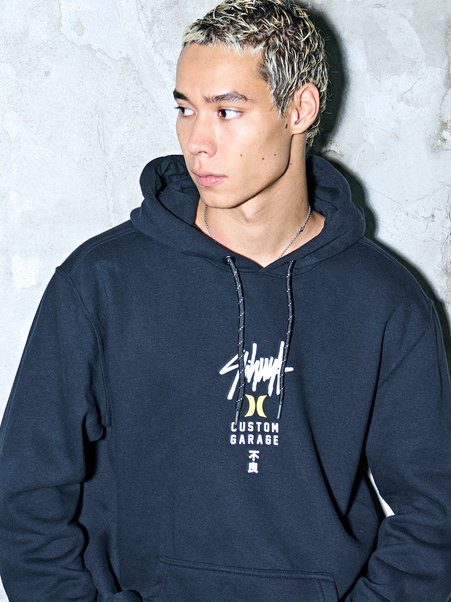 Moletom Canguru Hurley x Shibuya Signature Block Party Preto