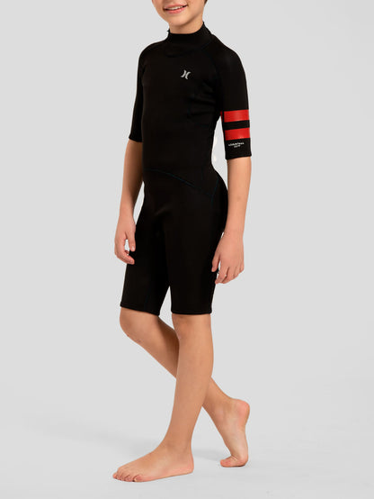 Short John Hurley Juvenil Advantage 2/2mm Springsuit Preto