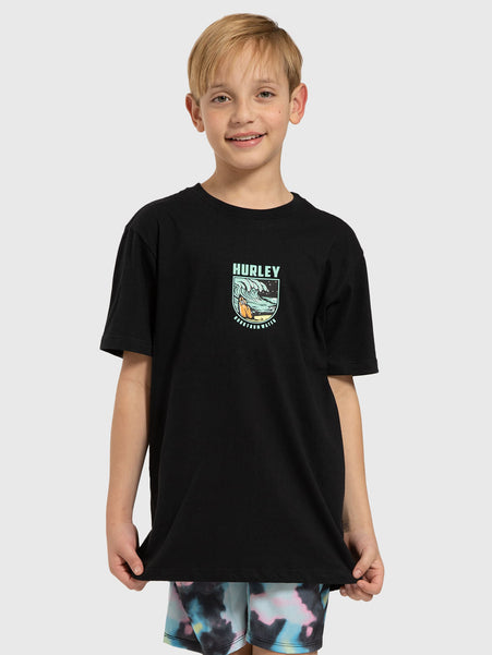 Camiseta Hurley Skull Night Juvenil Preta