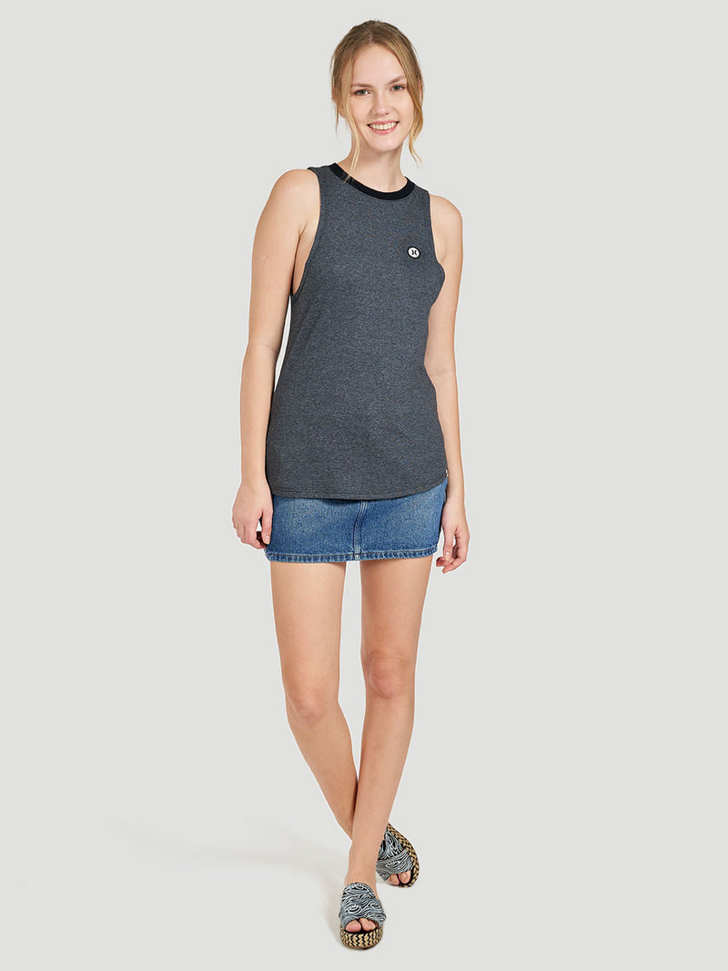 Regata Hurley Ringer Mescla Preto