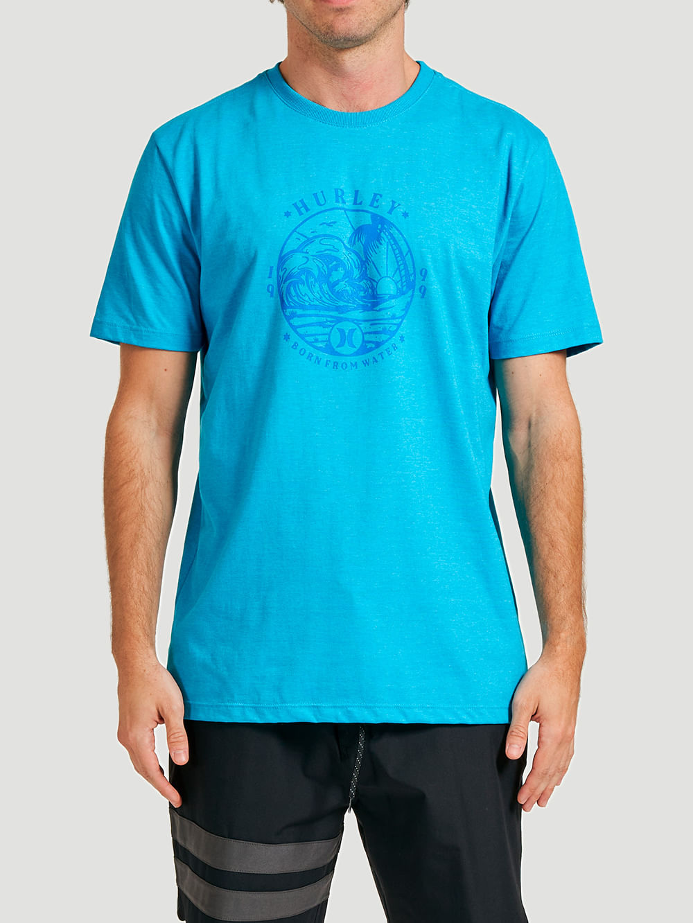 Camiseta Hurley Wave Mescla Azul