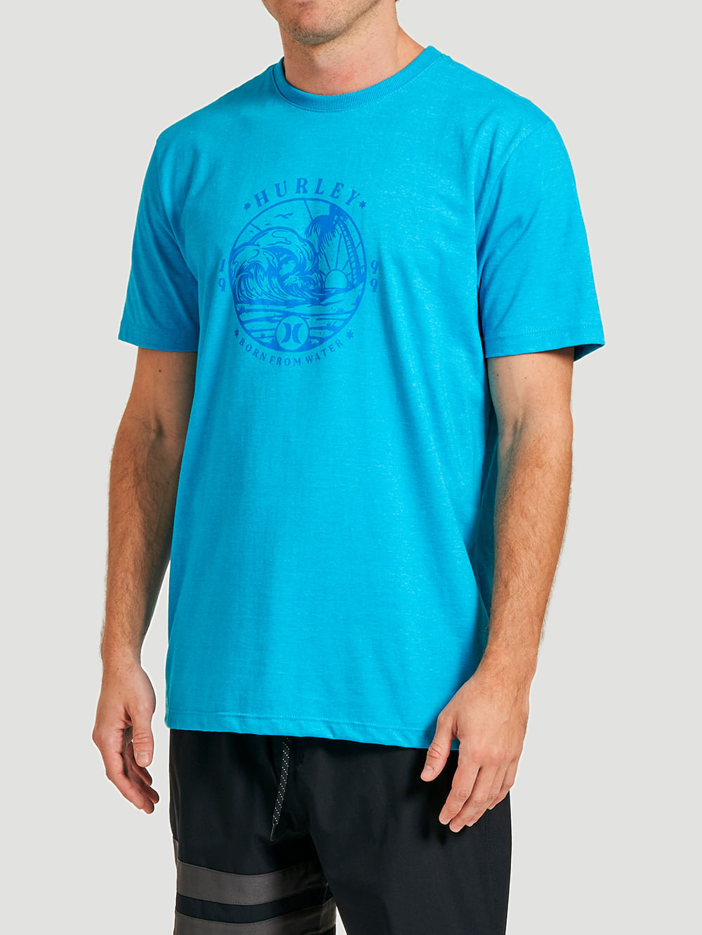 Camiseta Hurley Wave Mescla Azul