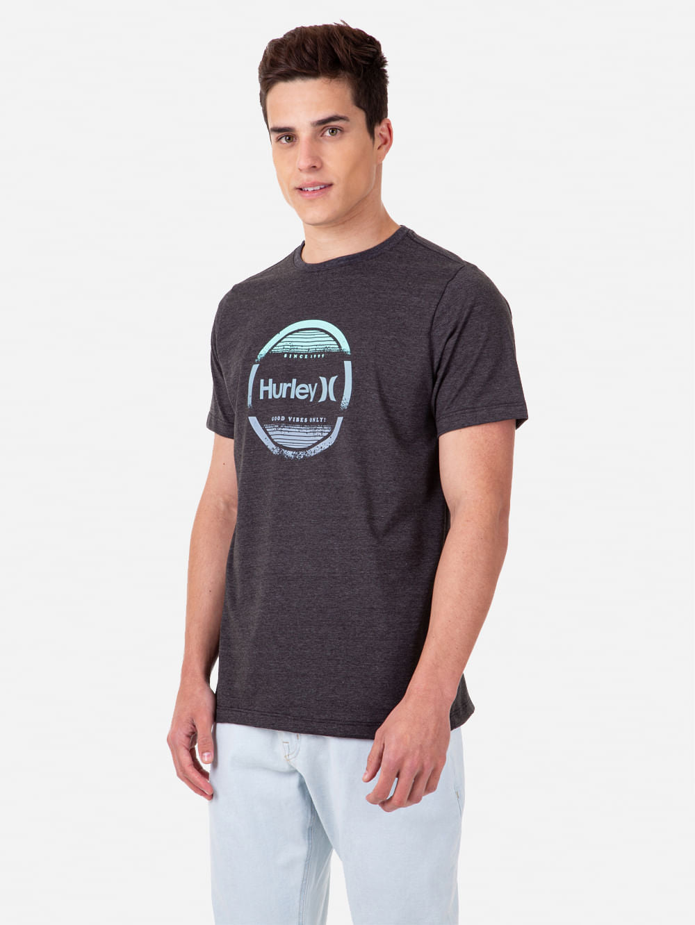 Camiseta Hurley Roots Mescla Preto