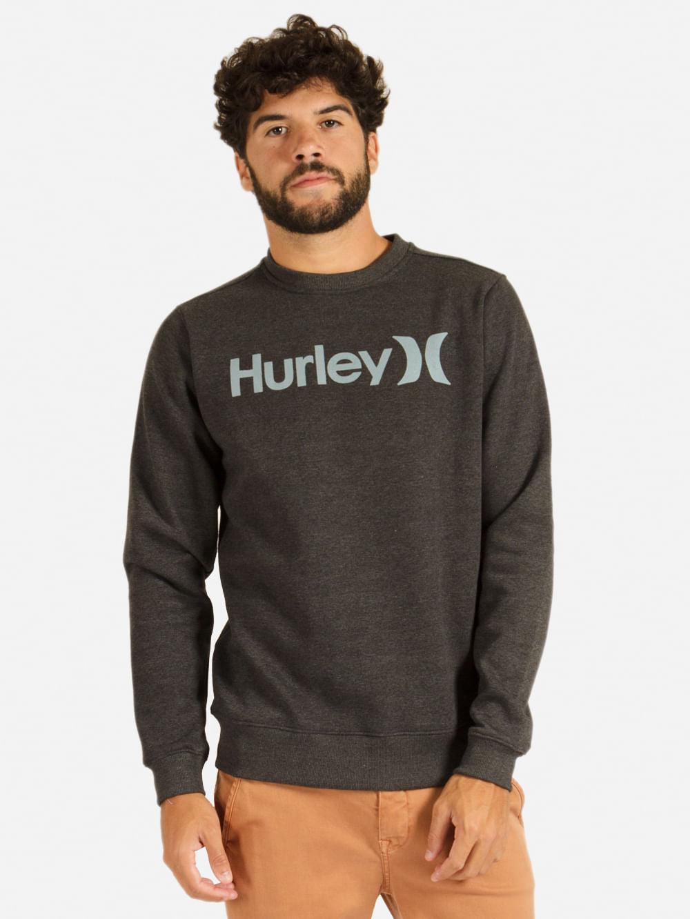 Camiseta Manga Longa Hurley Mini Icon Mescla Preto