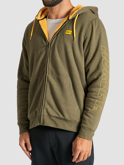 Moletom Importado Aberto Hurley Fastlane Burrito Zip Verde