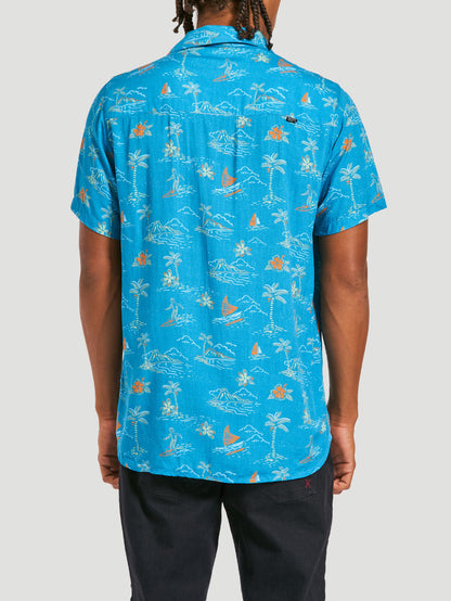 Camisa Manga Curta Hurley Aloha Azul