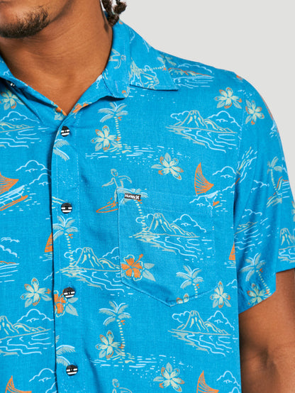 Camisa Manga Curta Hurley Aloha Azul