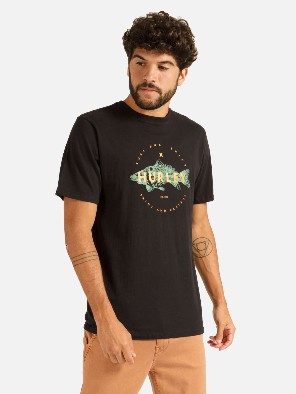 Camiseta Hurley Fish Preta