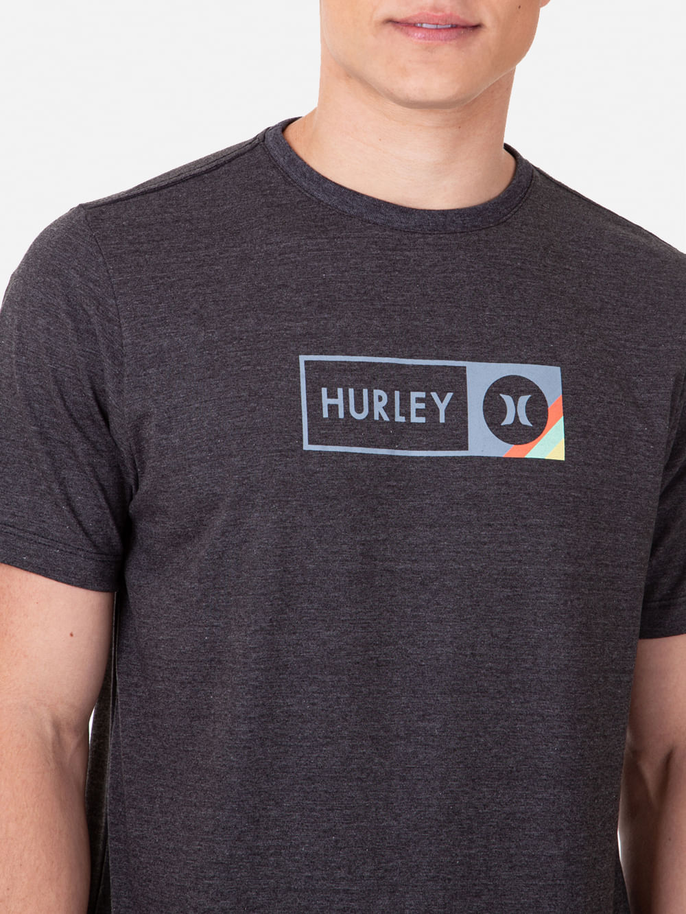 Camiseta Hurley Inbox Mescla Preto