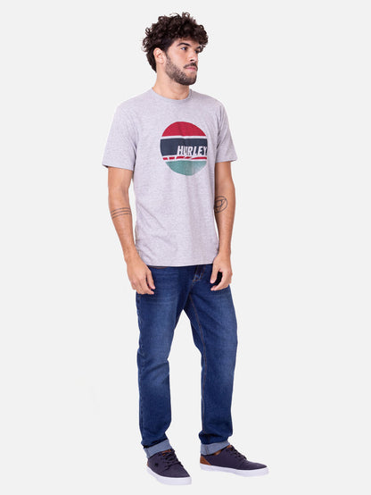 Camiseta Hurley Concrete Circle Mescla Cinza