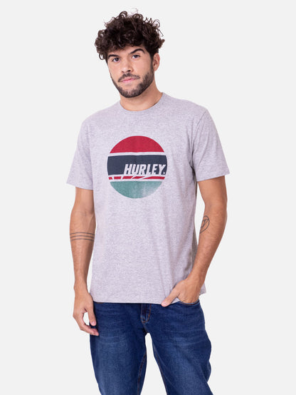 Camiseta Hurley Concrete Circle Mescla Cinza