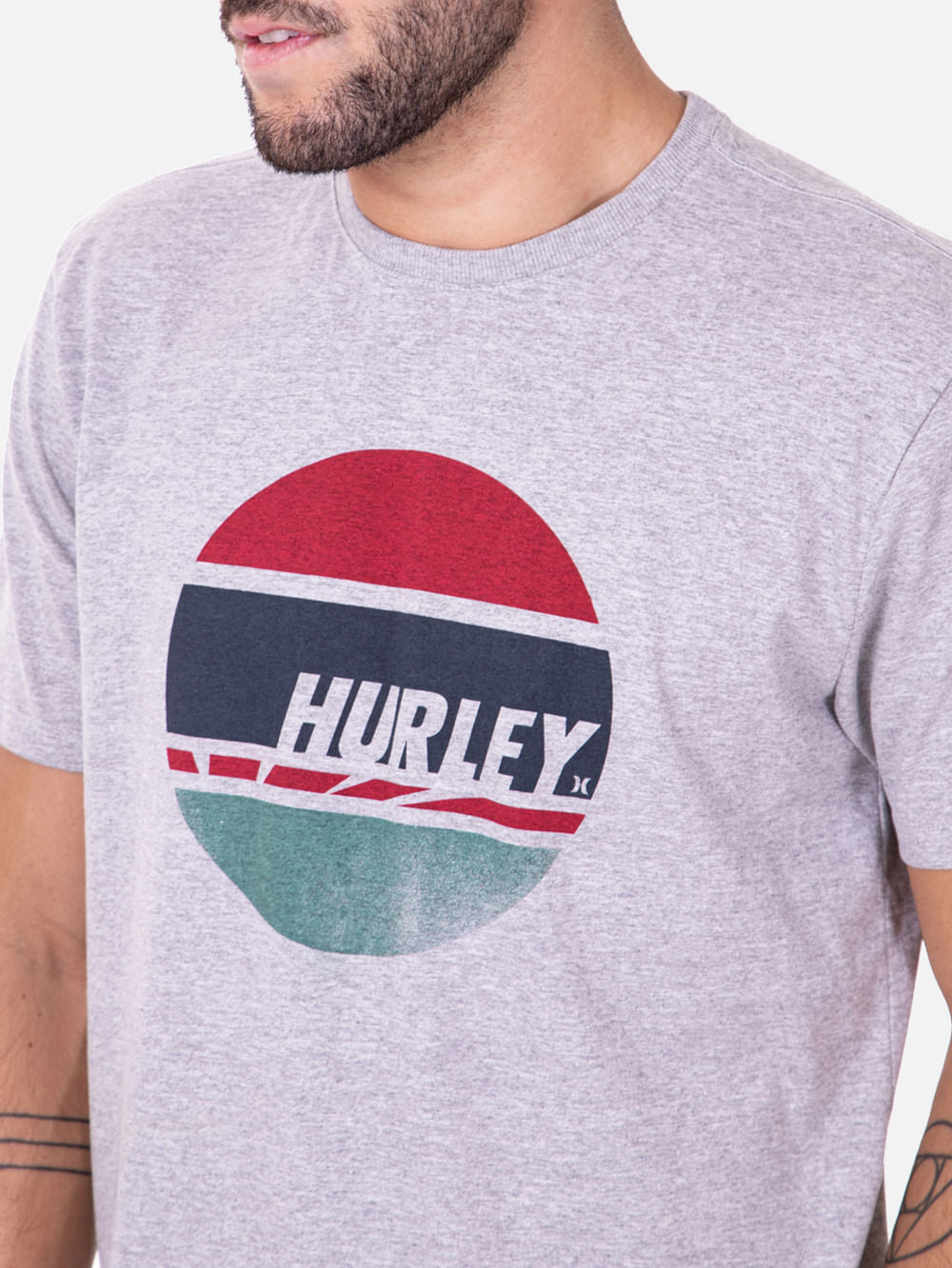 Camiseta Hurley Concrete Circle Mescla Cinza