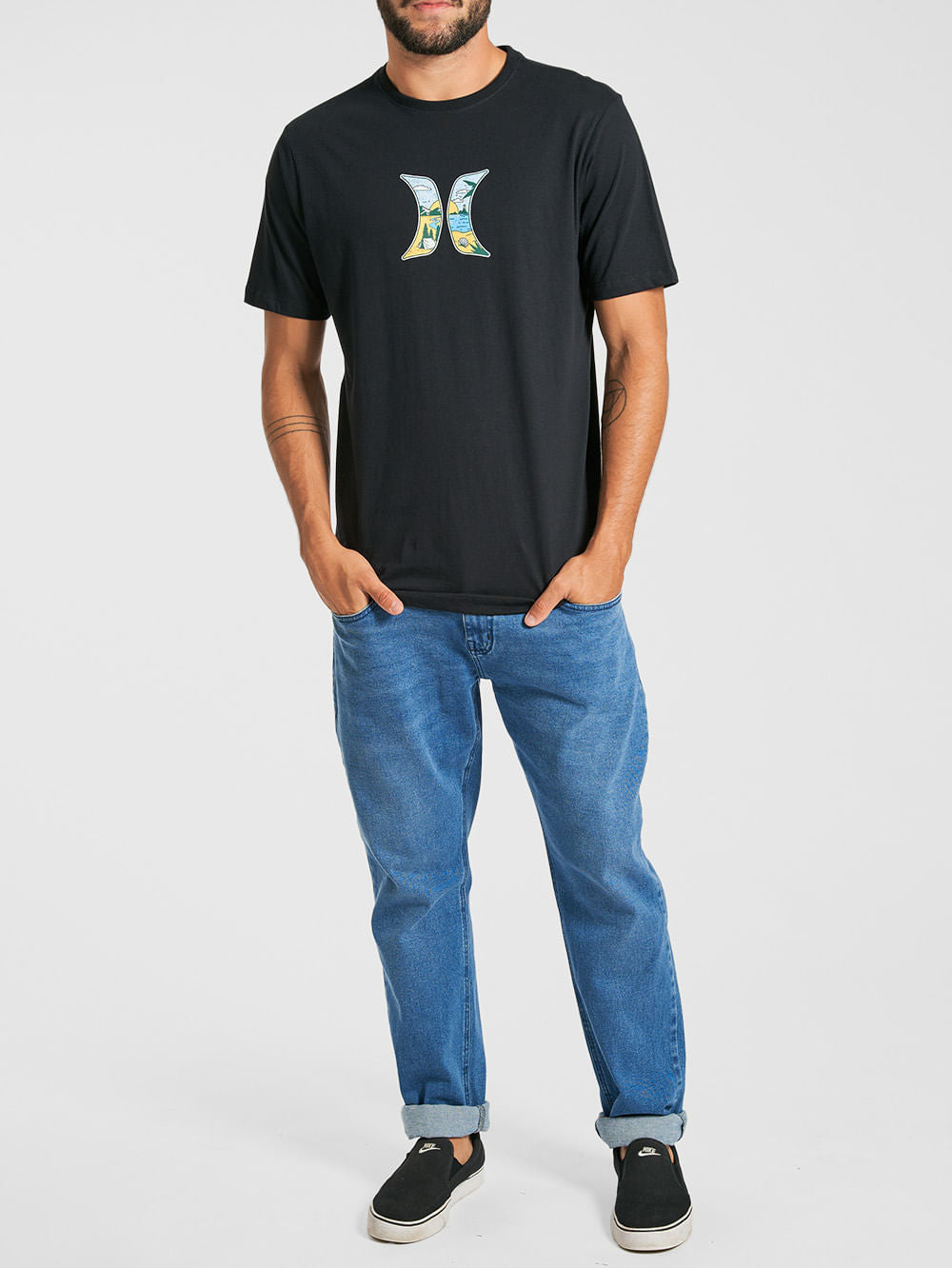 Camiseta Hurley Icon Beach Preta