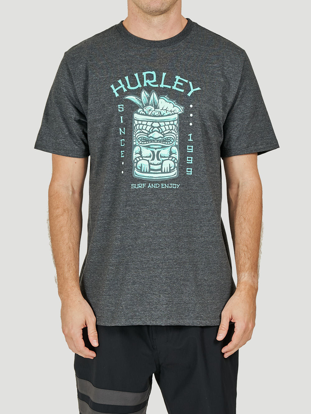 Camiseta Hurley Tiki Drink Mescla Preto