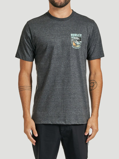 Camiseta Hurley Skull Night Mescla Preto