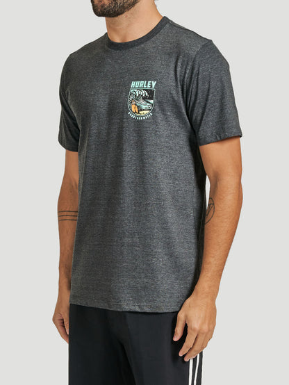 Camiseta Hurley Skull Night Mescla Preto