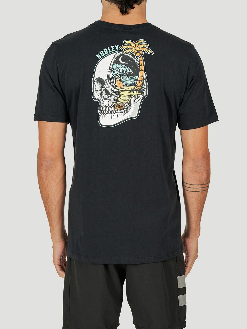 Camiseta Hurley Skull Night Preto