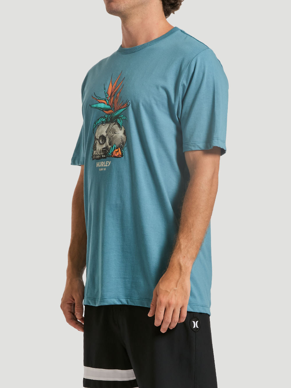 Camiseta Hurley Skull Flower Azul