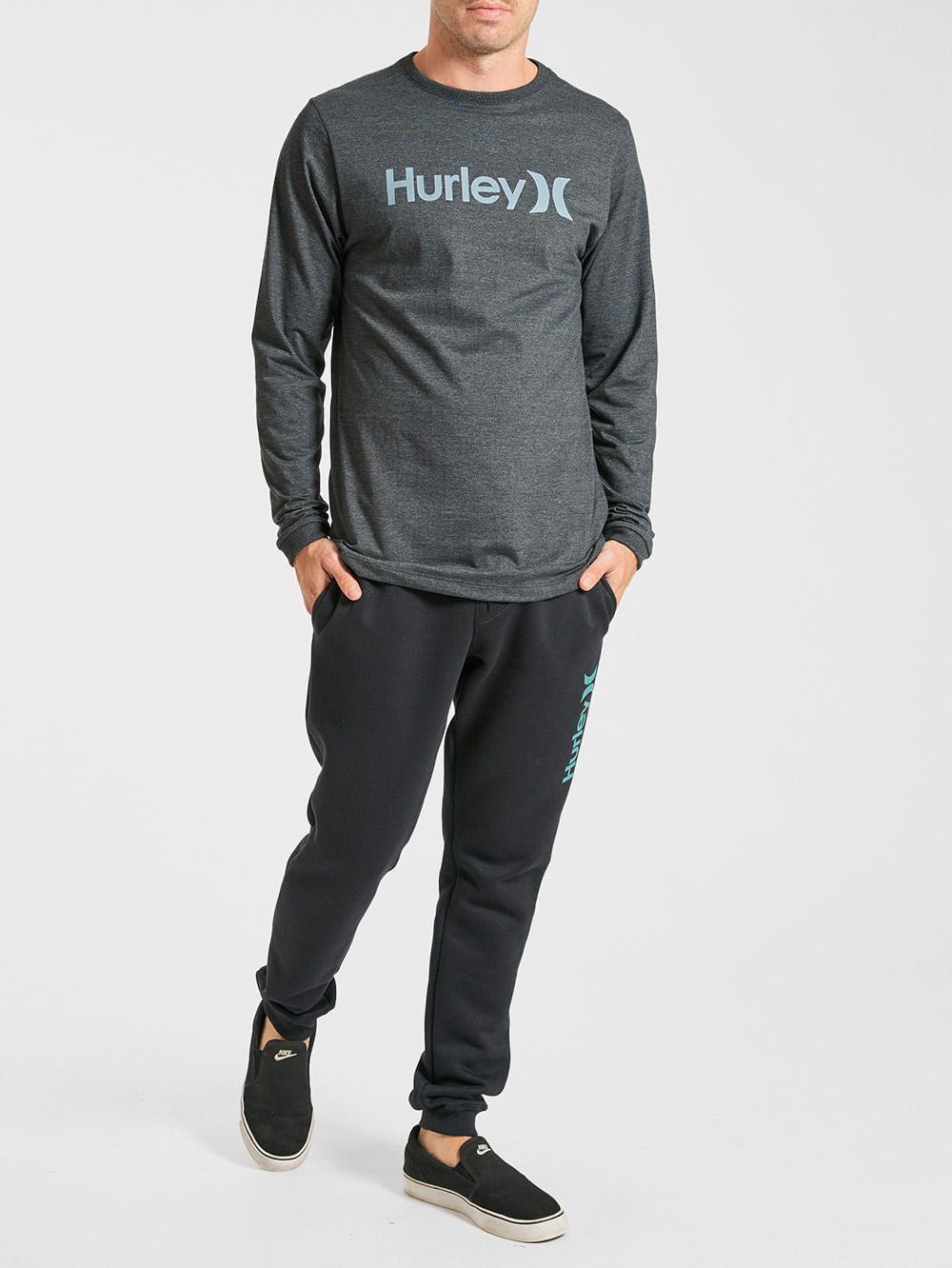 Camiseta Hurley O&O Solid Mescla Preto