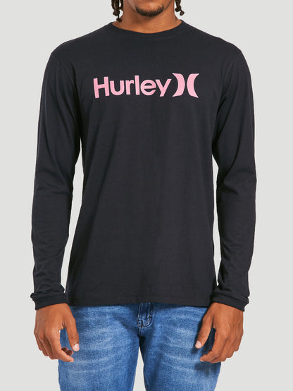 Camiseta Manga Longa Hurley O&O Solid Preta