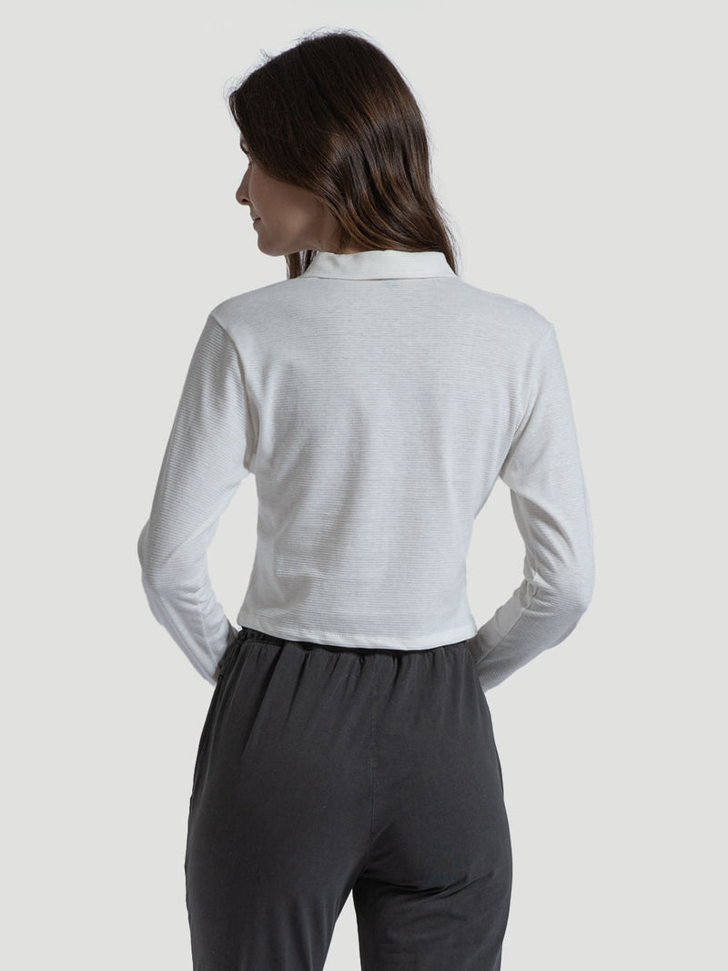 Blusa Manga Longa Hurley Casual Off White