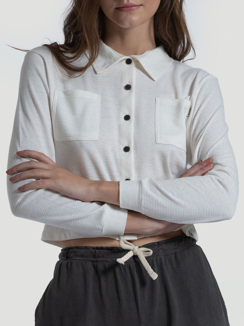 Blusa Manga Longa Hurley Casual Off White