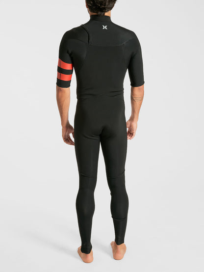 Long John Hurley Advantage 2/2 Manga Curta Fullsuit Preto/Vermelho